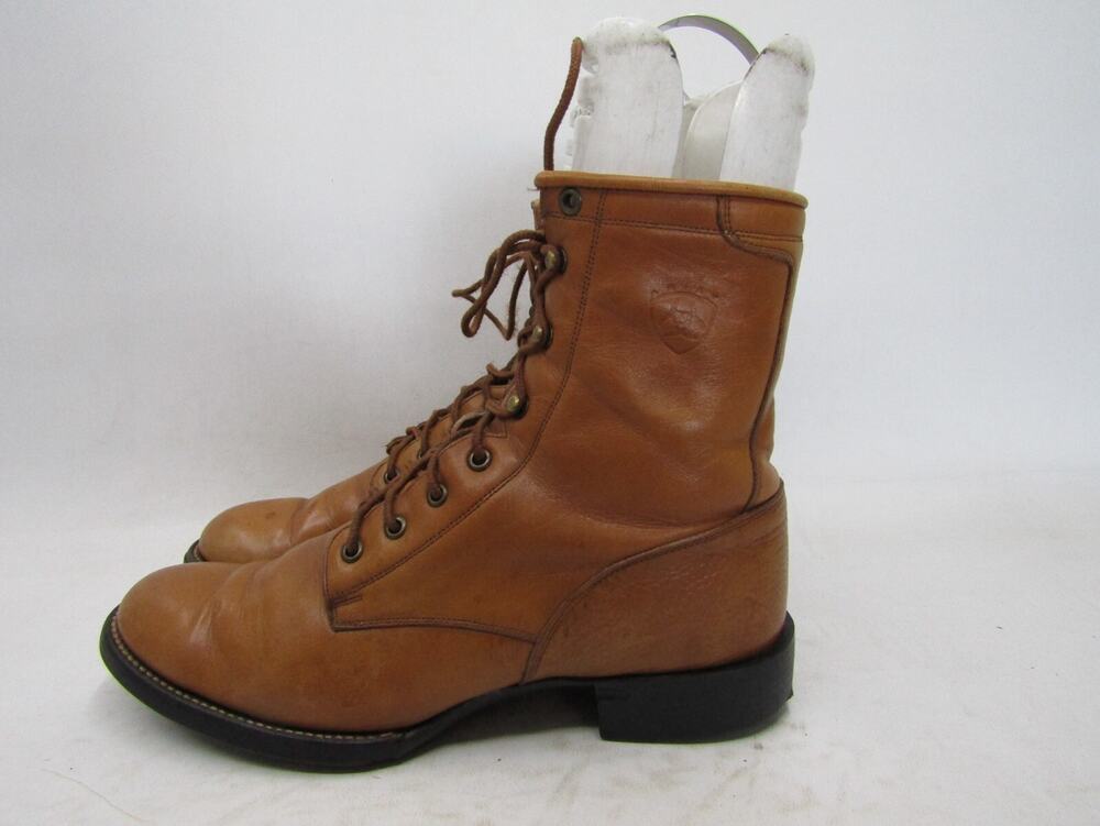 Ariat Womens Size 6.5 B Brown Leather Laces Ankle Cowboy Fashion Boots